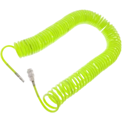 Vzduchová spirálová hadice PU 5,5mm 20bar + rychlospojky - 15m