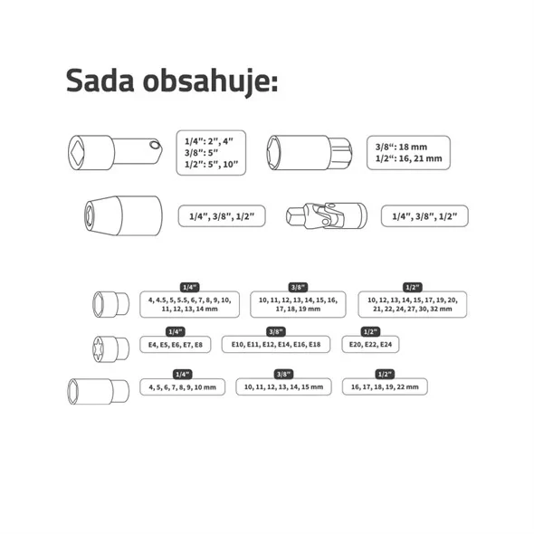 Gola sada GETI v kufříku 216 ks