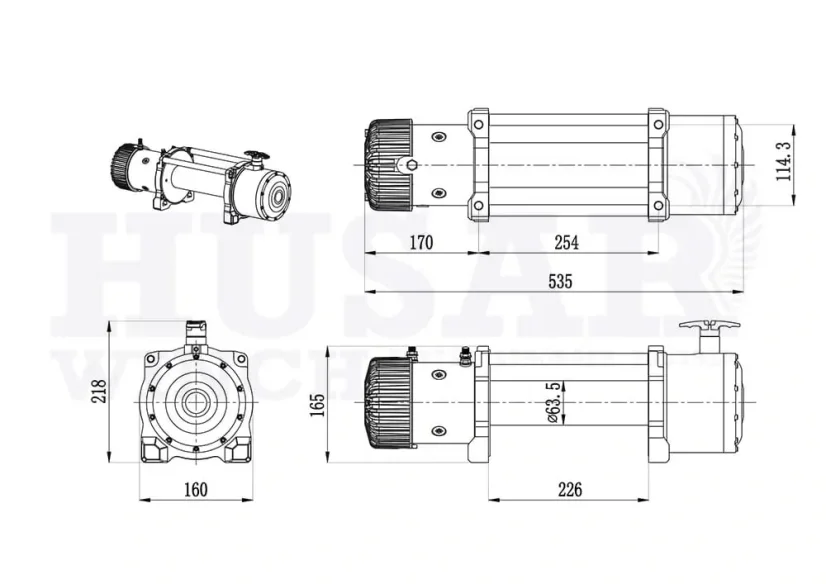 Naviják elektrický BST S 13000 lbs 24V ocelové lano