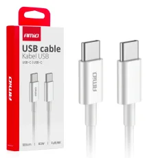 USB kabel USB-C / USB-C 60W 100cm bílý