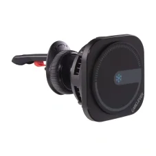 Magnetický držák telefonu s indukčním Qi dobíjením a aktivním chlazením - s háčkem do větrací mřížky ventilace