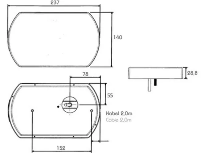 Zadní sdružené LED světlo Proplast PRO-LANE 12/24V + RZ - levé