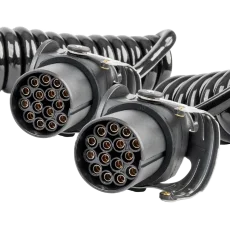 Spirálový kabel TIR 24V 2× 15PIN - 5m, detail konektoru