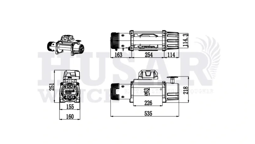 Naviják elektrický BST 13500 lbs 12V ocelové lano