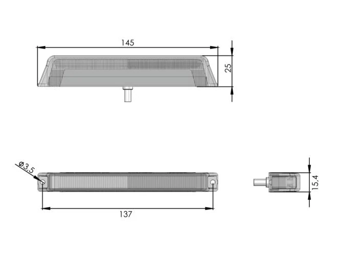 Zadní sdružené LED světlo Proplast PRO-MIDI-CAN 12/24V
