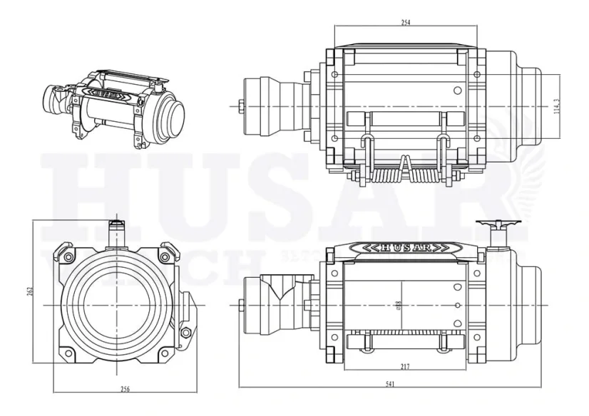 Naviják hydraulický BST H 18000 lbs ocelové lano