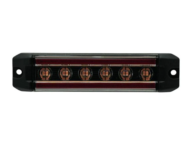 LED obrysové světlo zadní se stroboskopem Proplast PRO-MINI-RAIL 6 červené / oranžové