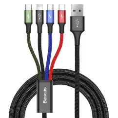 USB kabel Baseus 4v1 USB-A / Lightning + USB-micro + 2xUSB-C 3,5A 1,2m