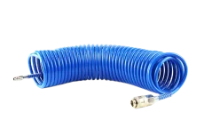 Spirálová hadice na vzduch PE 5mm 10bar + rychlospojky - 10 m