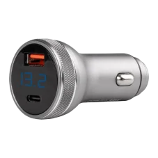 Nabíječka do auta s voltmetrem USB-C + USB-A 38W 12/24V