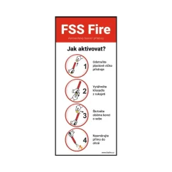 Plastová tabulka s návodem k použití pro FSS – Bezpečnostní značení