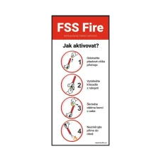 Plastová tabulka s návodem k použití pro FSS – Bezpečnostní značení