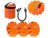 Magnetické výstražné puk 3+12 LED nabíjecí oranžový - 3 ks v taštičce