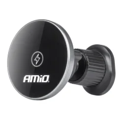 Magnetický držák telefonu s indukčním Qi nabíjením - s háčkem do mřížky ventilace