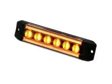 LED obrysové světlo boční se stroboskopem Proplast PRO-MINI-RAIL 6 oranžové / oranžové