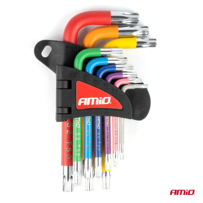 Torx klíče barevné krátké sada 9 ks