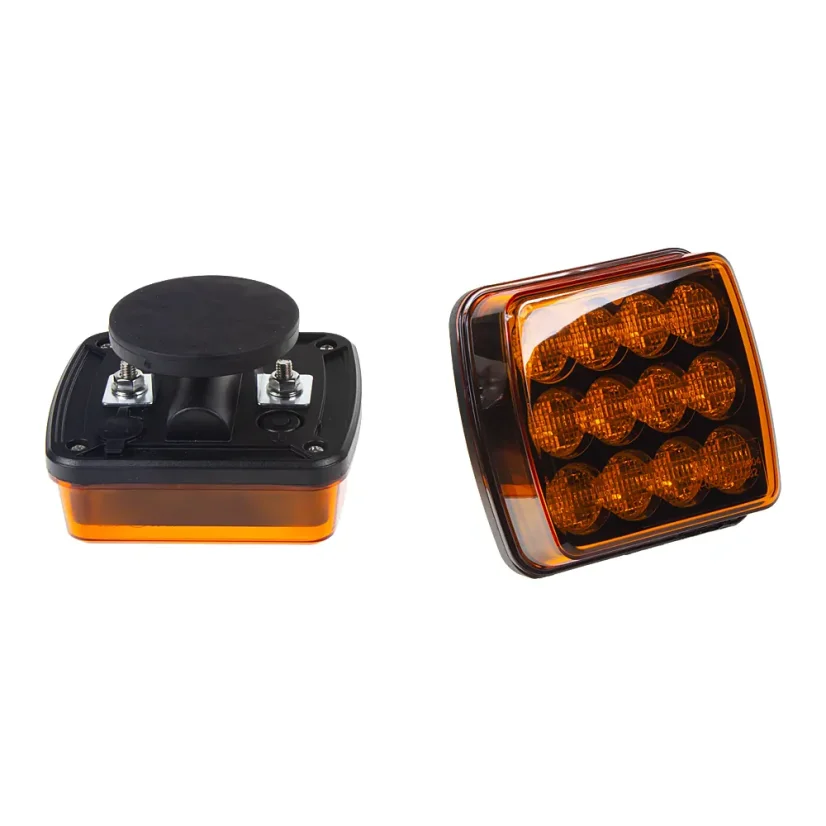 LED výstražná světla akumulátorová magnetická oranžová - pár