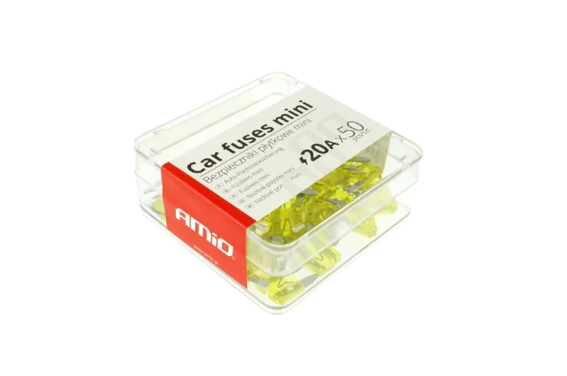 Autopojistky nožové MINI 20A - sada 50ks Autopojistky nožové MINI 20A - sada 50ks