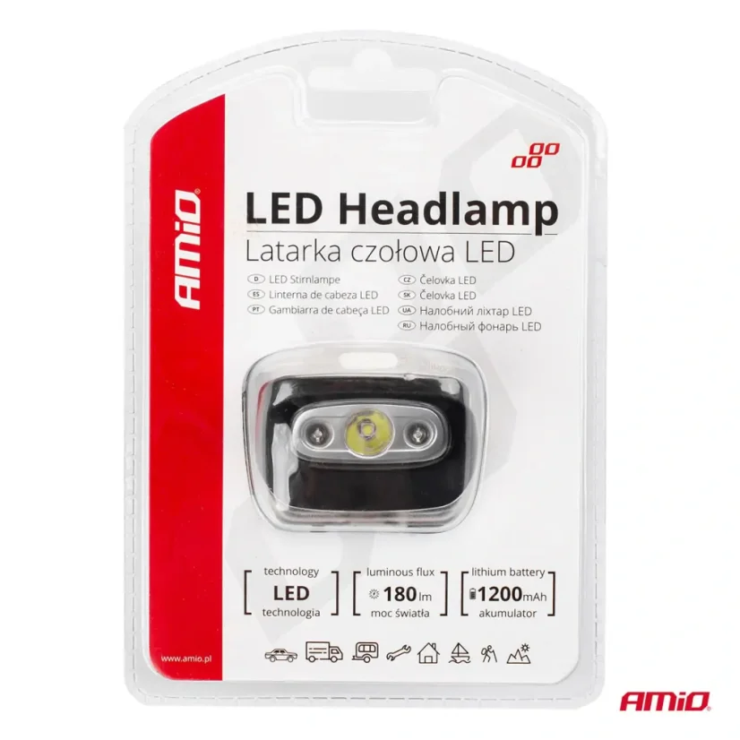 Čelovka - LED svítilna dobíjecí 180Flux IPX4