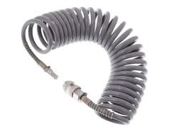 Vzduchová spirálová hadice PE 5,5mm 12bar + rychlospojky - 5m