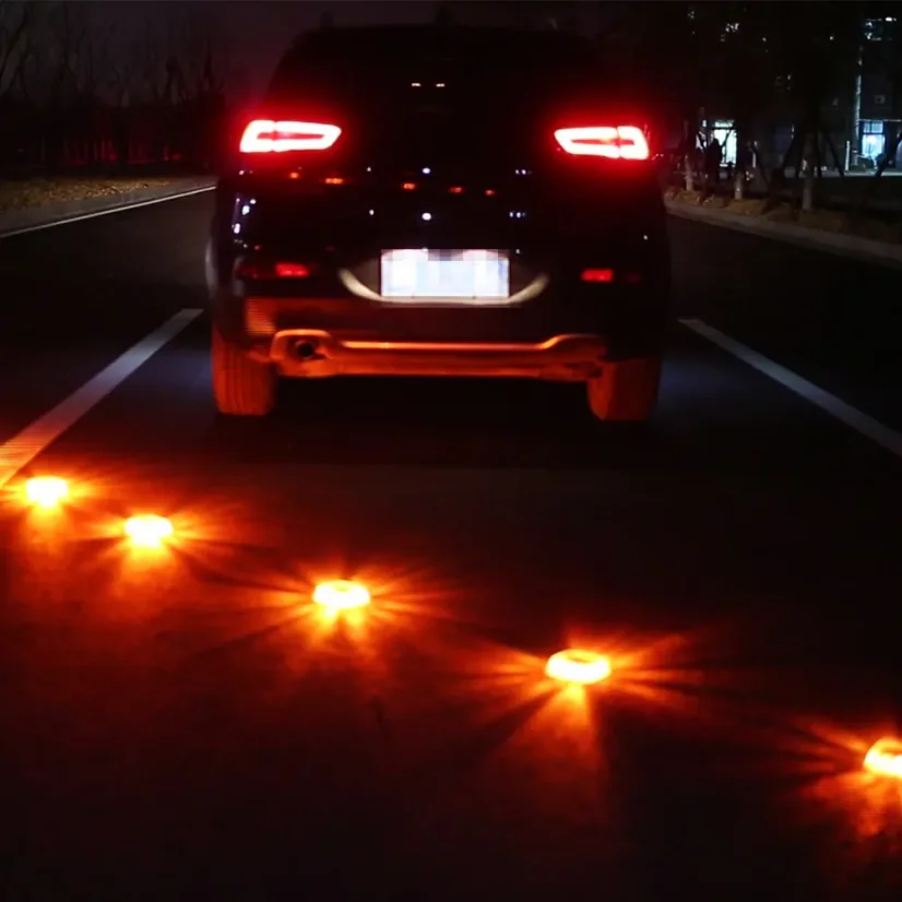 Magnetický výstražný puk 16 LED nabíjecí oranžový