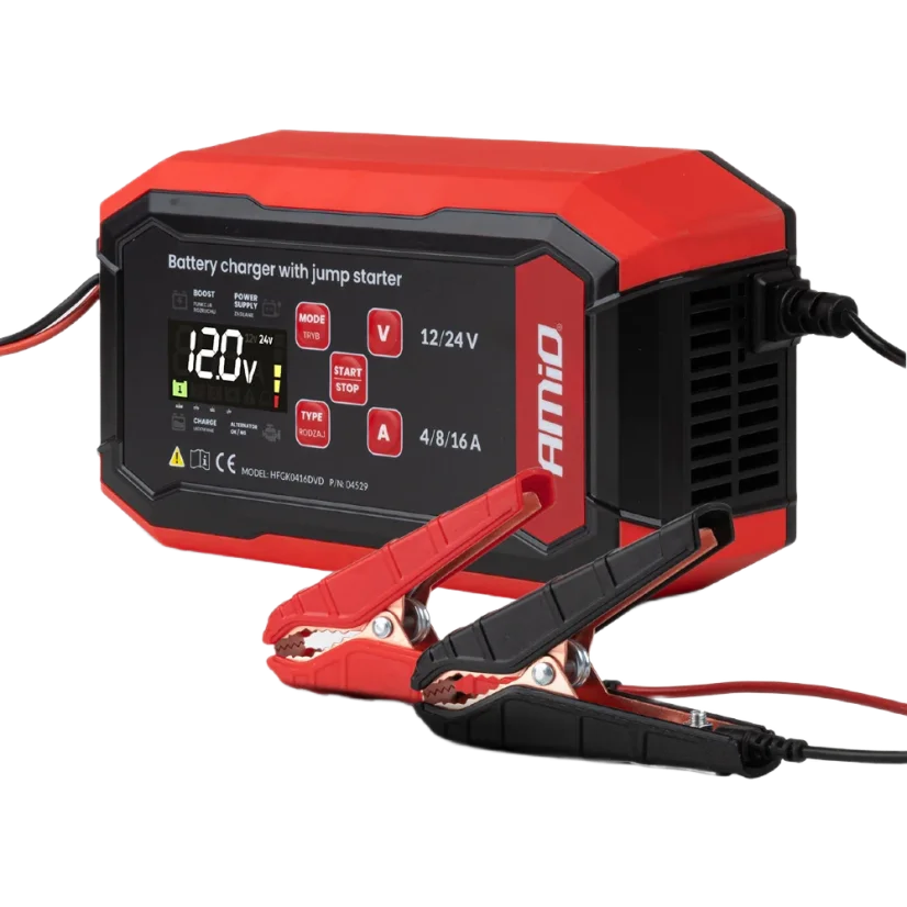 Nabíječka autobaterií digitální 12V (16A) a 24V (8A) s funkcí Boost