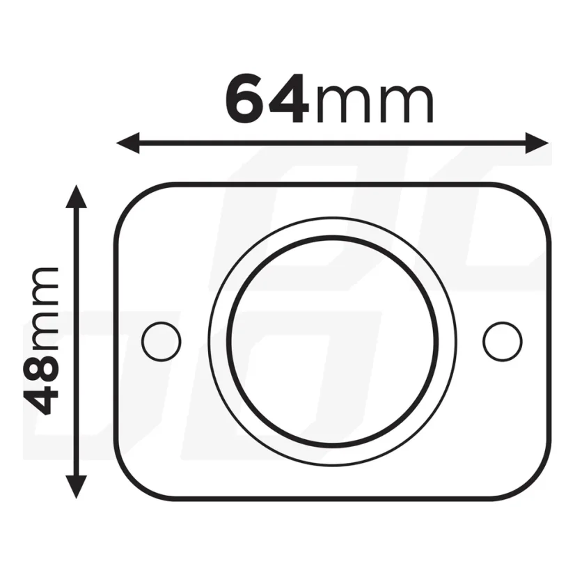 Rozměry čelního panelu vestavné nabíječky USB-A a USB-C – 64 × 48 mm