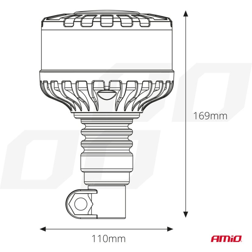 LED maják na bajonet pružný čirý, oranžový W28P Heavy Duty