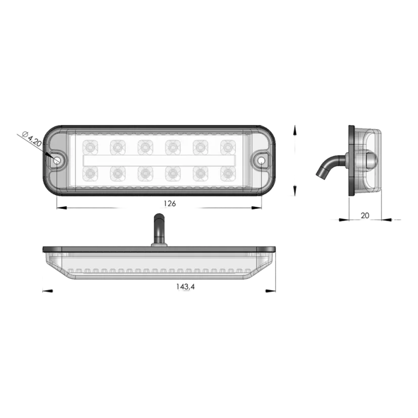 Zadní sdružené LED světlo Proplast PRO-TWIN-CAN - stříbrné – pohled 4