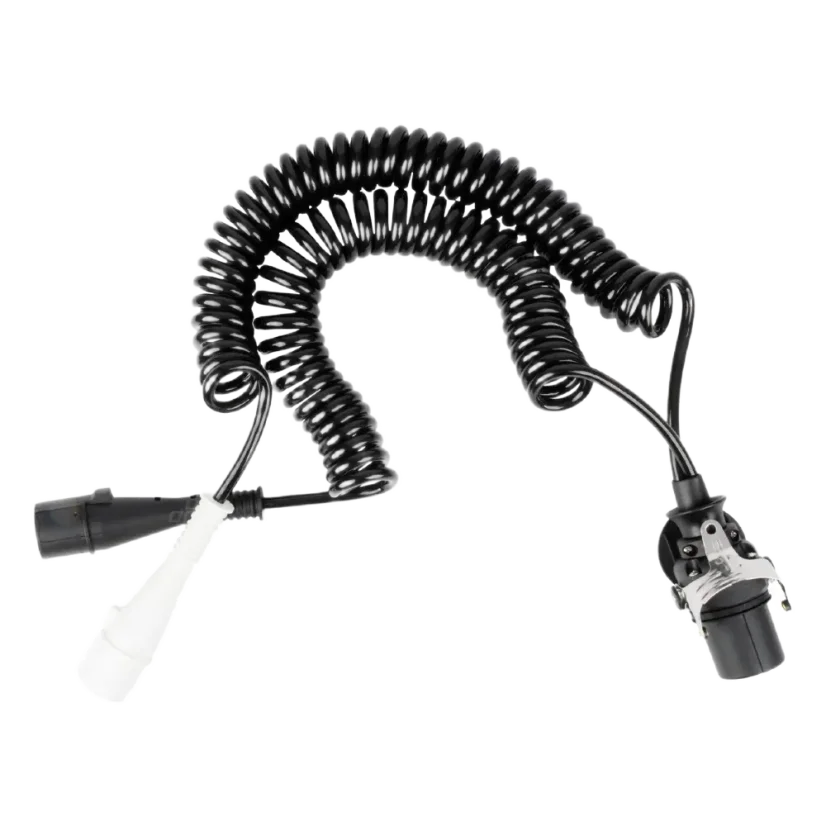 Spirálový kabel TIR 24 V 15 PIN / 2× 7 PIN N+S - 5m