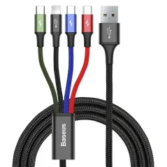 USB kabel Baseus 4v1 USB-A / Lightning + USB-micro + 2xUSB-C 3,5A 1,2m