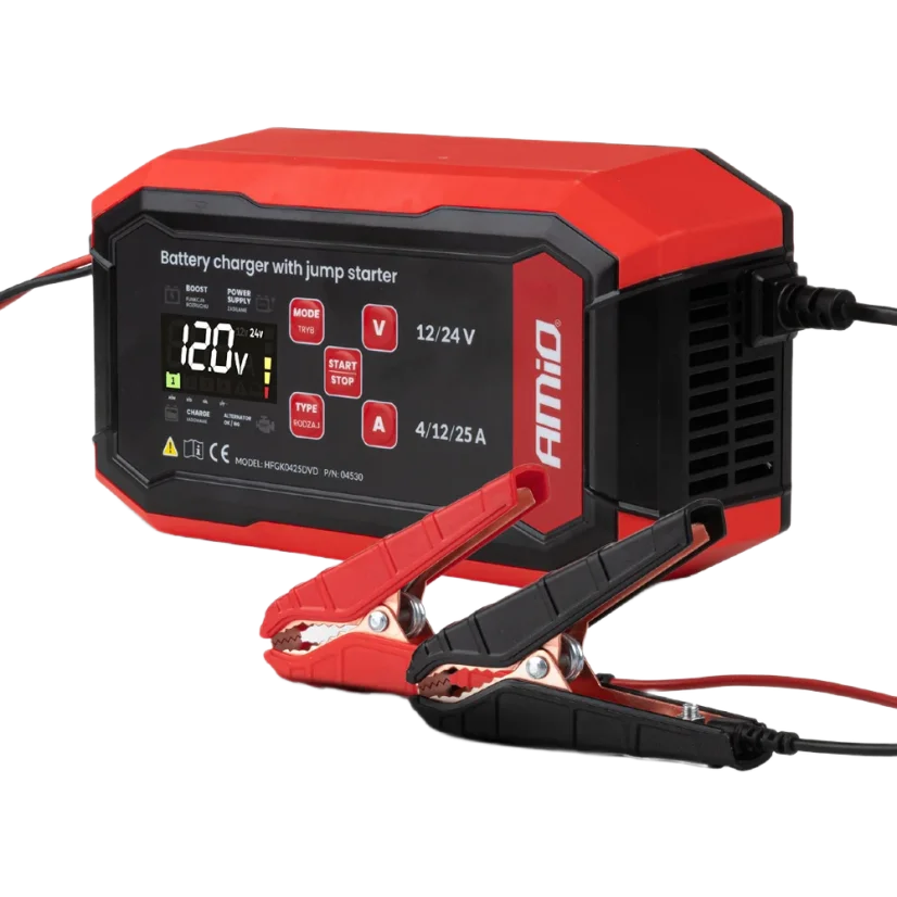 Nabíječka autobaterií digitální 12V (25A) a 24V (12A) s funkcí Boost