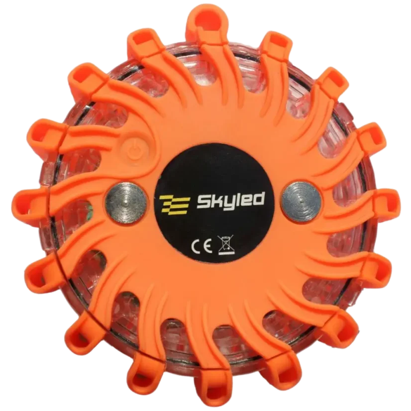 Magnetické výstražné puky 16 LED nabíjecí oranžové