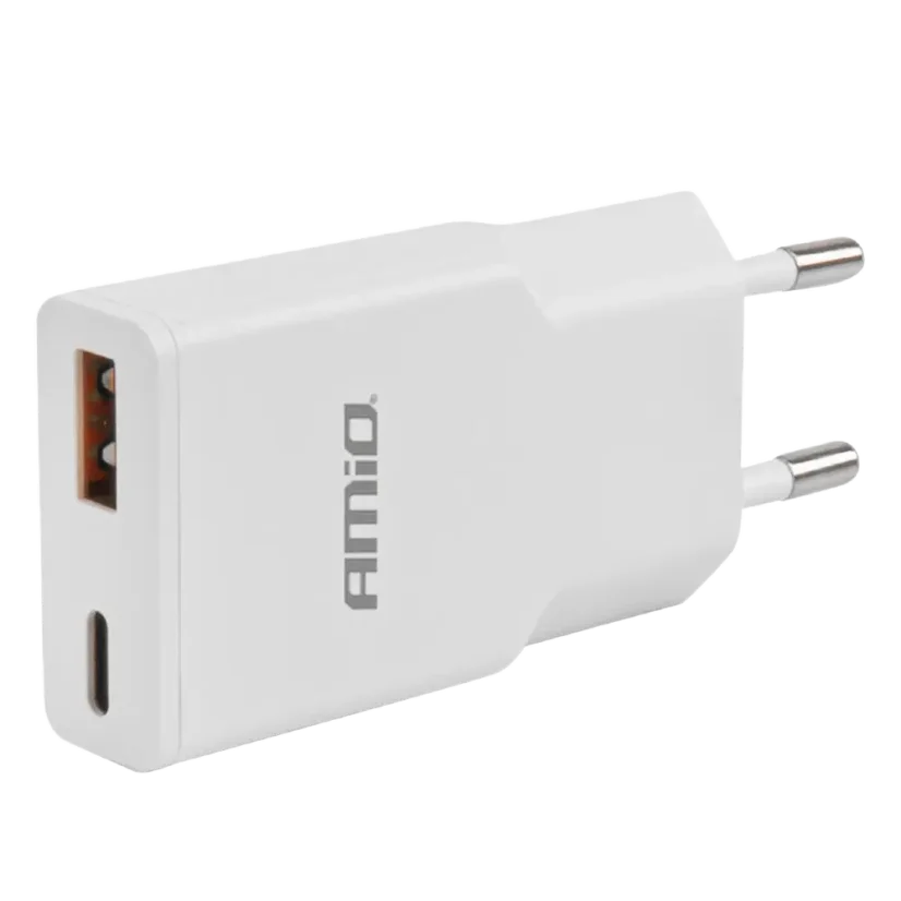 Síťová nabíječka 230V USB-C + USB-A 20W