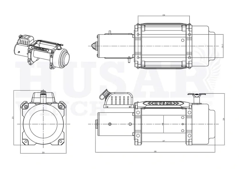 Naviják elektrický BST S 18000 lbs 24V ocelové lano