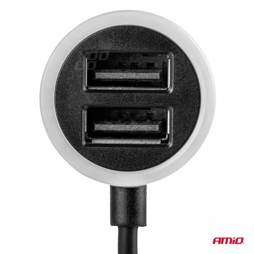 Nabíječka do auta 12/24V 2x USB-A + kabel s USB-C