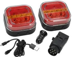 Bezdrátová zadní LED světla 12/24 V s magnetickým držákem, v kufříku