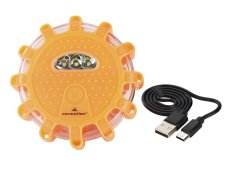 Magnetický výstražný puk 12+3 LED nabíjecí oranžový