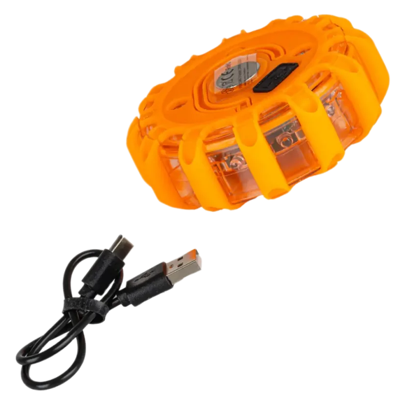 Magnetický výstražný puk AMIO 12+3 LED - oranžový