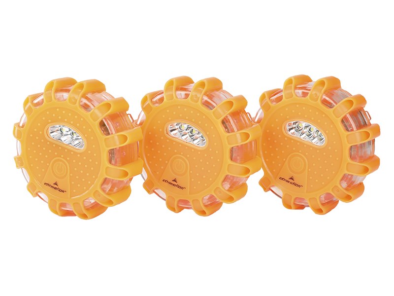 Magnetické výstražné puky 12+3 LED nabíjecí oranžový - 3 ks v taštičce