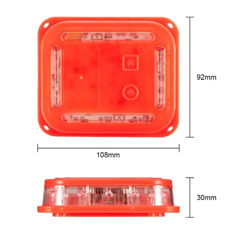 Inteligentní magnetický výstražný puk 16 LED nabíjecí oranžový, sada 6ks v dobíjecím kufříku