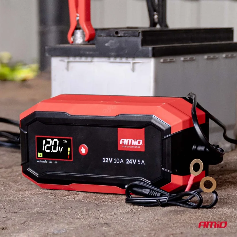 Nabíječka autobaterií digitální 12V (10A) / 24V (5A)