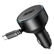Nabíječka do auta USB-C 60W s navíjením kabelu, 12/24 V
