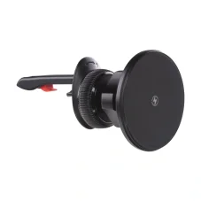 Magnetický držák telefonu s indukčním Qi dobíjením s háčkem do mřížky ventilace a lehkým podsvícením