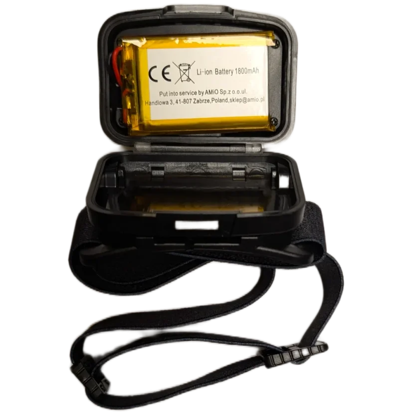 Nabíjecí čelovka AMiO XPG+COB se senzorem pohybu (1800 mAh) - akumulátor 1800 mAh