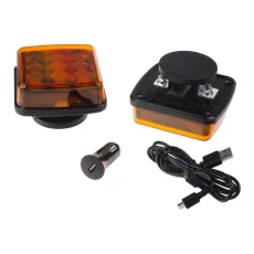 LED výstražná světla akumulátorová magnetická oranžová - pár