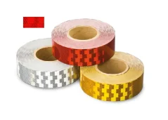 Reflexní samolepící páska na pevný podklad - červená - balení 50 m