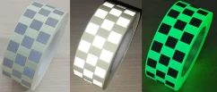 Reflexní fotoluminiscenční nažehlovací páska vzor čtverce 50 mm