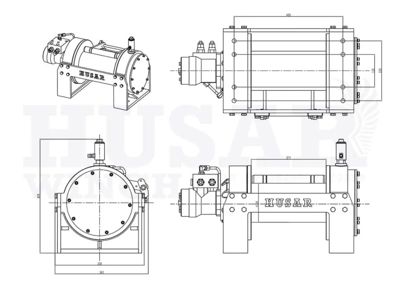 Naviják hydraulický BST HS 080 ocelové lano