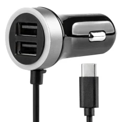 Nabíječka do auta 12/24V 2x USB-A + kabel s USB-C